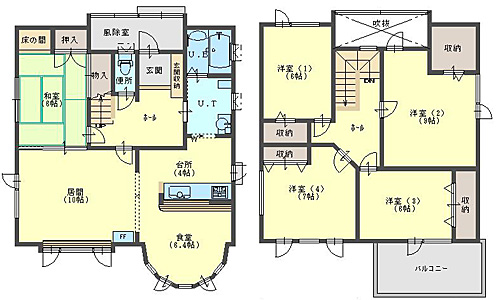 1階2階間取り図(広告用 1階2階間取り図(広告用